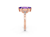 Rose gold Marquise Cut Tanzanite Ring with Side Stones and Four-Prong Setting_38