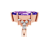 Rose gold Marquise Cut Tanzanite Ring with Side Stones and Four-Prong Setting_41