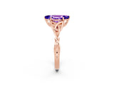 Rose gold Marquise Cut Tanzanite Solitaire Celtic Knot Ring with Four-Prong Setting_14