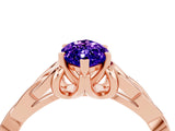 Rose gold Marquise Cut Tanzanite Solitaire Celtic Knot Ring with Four-Prong Setting_16