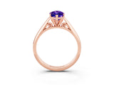 Rose gold Marquise Cut Tanzanite Solitaire Engagement Ring with Cathedral Setting and Four-Prong Mount_27