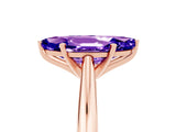 Rose gold Marquise Cut Tanzanite Solitaire Engagement Ring with Cathedral Setting and Four-Prong Mount_29