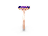 Rose gold Marquise Cut Tanzanite Solitaire Engagement Ring with Cathedral Setting and Four-Prong Mount_32