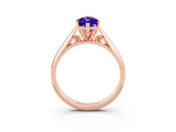 Rose gold Marquise Cut Tanzanite Solitaire Engagement Ring with Cathedral Setting and Four-Prong Mount_33