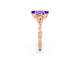 Rose gold Marquise Cut Tanzanite Solitaire Engagement Ring with Celtic Knot Band and Four-Prong Setting_2