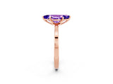Rose gold Marquise Cut Tanzanite Solitaire Engagement Ring with Classic Band and Four-Prong Setting_26