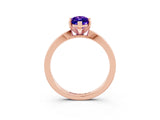 Rose gold Marquise Cut Tanzanite Solitaire Engagement Ring with Classic Band and Four-Prong Setting_27