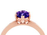 Rose gold Marquise Cut Tanzanite Solitaire Engagement Ring with Classic Band and Four-Prong Setting_28