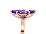 Rose gold Marquise Cut Tanzanite Solitaire Engagement Ring with Classic Band and Four-Prong Setting_29