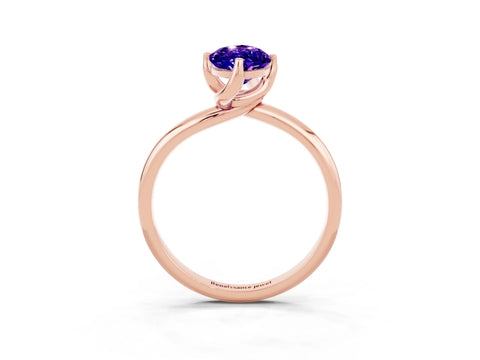 Rose gold Marquise Cut Tanzanite Solitaire Engagement Ring with Four-Prong Setting and Classic Band_15