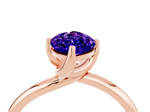 Rose gold Marquise Cut Tanzanite Solitaire Engagement Ring with Four-Prong Setting and Classic Band_16