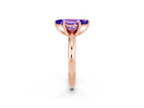 Rose gold Marquise Cut Tanzanite Solitaire Engagement Ring with Round Band and Four-Prong Setting_2