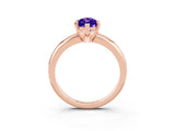 Rose gold Marquise Cut Tanzanite Solitaire Engagement Ring with Round Band and Four-Prong Setting_3