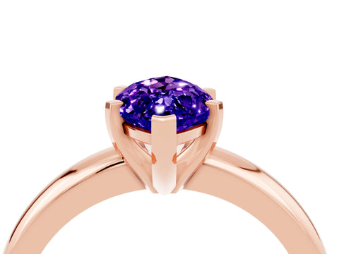 Rose gold Marquise Cut Tanzanite Solitaire Engagement Ring with Round Band and Four-Prong Setting_4
