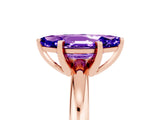 Rose gold Marquise Cut Tanzanite Solitaire Engagement Ring with Round Band and Four-Prong Setting_5