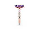 Rose gold Marquise Cut Tanzanite Solitaire Pavé Band with Four-Prong Setting_2