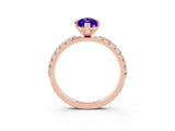Rose gold Marquise Cut Tanzanite Solitaire Pavé Band with Four-Prong Setting_3