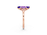 Rose gold Marquise Cut Tanzanite Solitaire Ring with Flower Prong Setting and Classic Band_14