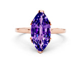 Rose gold Marquise Cut Tanzanite Solitaire Ring with Flower Prong Setting and Classic Band_37