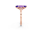 Rose gold Marquise Cut Tanzanite Solitaire Ring with Flower Prong Setting and Classic Band_39