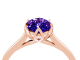 Rose gold Marquise Cut Tanzanite Solitaire Ring with Flower Prong Setting and Classic Band_41