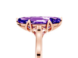 Rose gold Marquise Cut Tanzanite Solitaire Ring with Flower Prong Setting and Classic Band_42