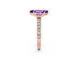 Rose gold Marquise Cut Tanzanite Solitaire Ring with Pavé Accents and Four-Prong Setting_2