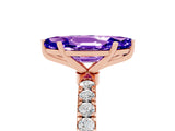 Rose gold Marquise Cut Tanzanite Solitaire Ring with Pavé Accents and Four-Prong Setting_5