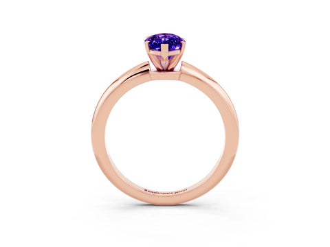 Rose gold Marquise Cut Tanzanite Solitaire Ring with Six-Prong Setting and Classic Band_3