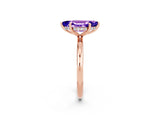 Rose gold Marquise Cut Tanzanite Solitaire Ring with Thin Band and Four-Prong Setting_14