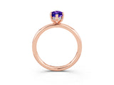 Rose gold Marquise Cut Tanzanite Solitaire Ring with Thin Band and Four-Prong Setting_15
