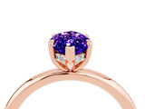 Rose gold Marquise Cut Tanzanite Solitaire Ring with Thin Band and Four-Prong Setting_16