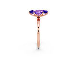 Rose gold Marquise Cut Tanzanite Solitaire Ring with Thin Band and Prong Setting_14