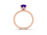 Rose gold Marquise Cut Tanzanite Solitaire Ring with Thin Band and Prong Setting_15