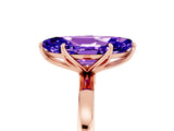 Rose gold Marquise Cut Tanzanite Solitaire Ring with Thin Band and Prong Setting_17