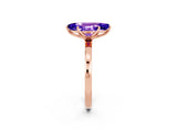 Rose gold Marquise Cut Tanzanite Solitaire Ring with Thin Band and Prong Setting_26