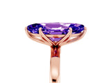 Rose gold Marquise Cut Tanzanite Solitaire Ring with Thin Band and Prong Setting_29