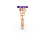 Rose gold Marquise Cut Tanzanite Solitaire Ring with Wide Band and Prong Setting_2
