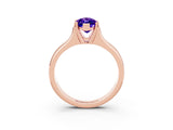 Rose gold Marquise Cut Tanzanite Solitaire Ring with Wide Band and Prong Setting_3