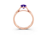Rose gold Marquise Cut Tanzanite Solitaire Twist Band Prong Setting Ring_39