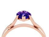 Rose gold Marquise Cut Tanzanite Solitaire Twist Band Prong Setting Ring_40