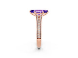 Rose gold Marquise Cut Tanzanite Split Shank Engagement Ring with Pavé Band_2
