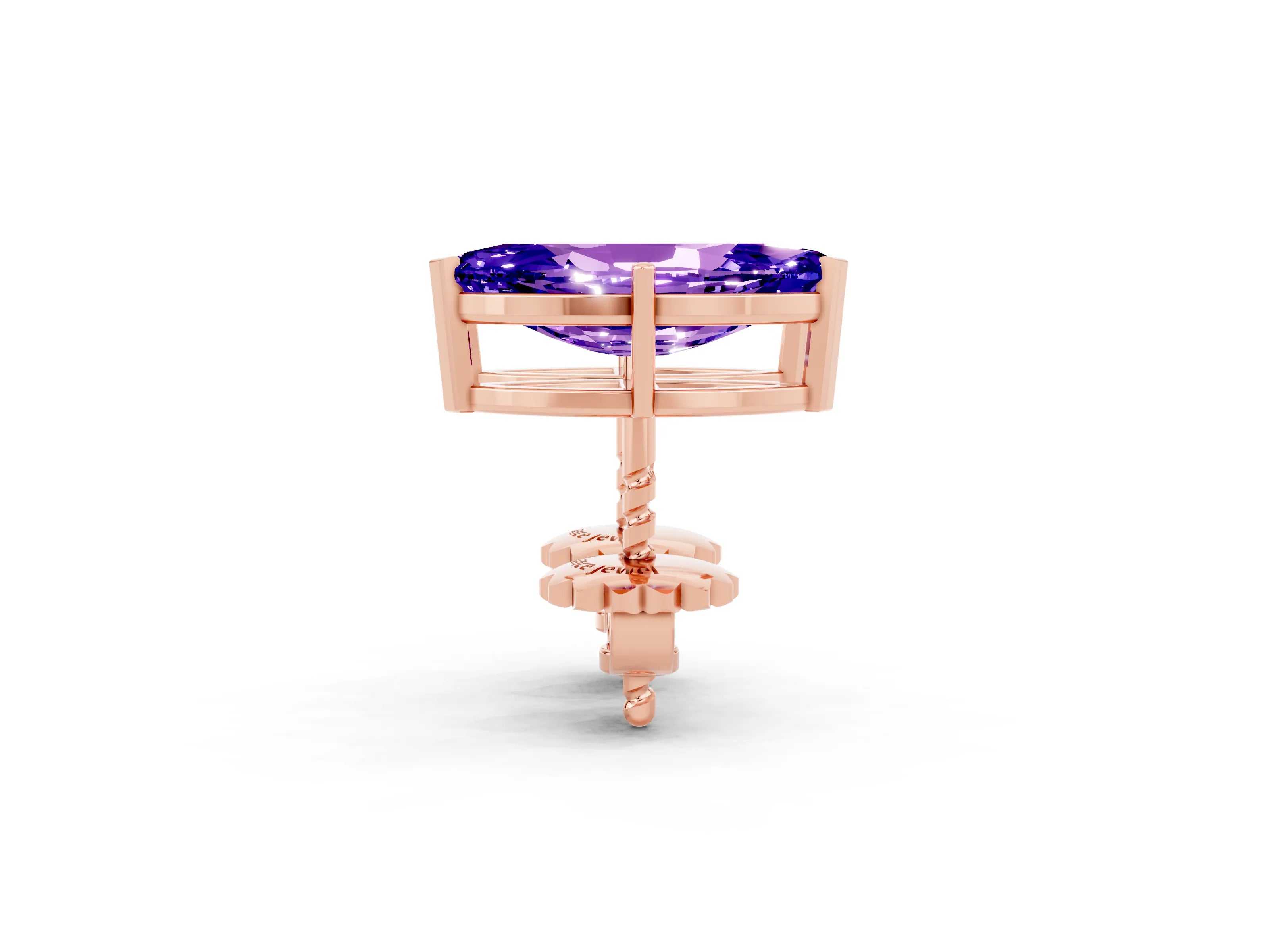 Rose gold Marquise Cut Tanzanite Stud Earrings_20