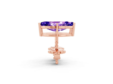 Rose gold Marquise Cut Tanzanite Stud Earrings_20