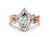 Rose gold Marquise Cut Three-Stone Channel Set Ring with Bar Prongs_83