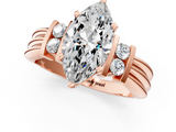 Rose gold Marquise Cut Three-Stone Channel Set Ring with Bar Prongs_84