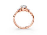Rose gold Marquise Cut Three-Stone Channel Set Ring with Bar Prongs_86