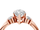 Rose gold Marquise Cut Three-Stone Channel Set Ring with Bar Prongs_87
