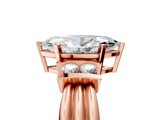 Rose gold Marquise Cut Three-Stone Channel Set Ring with Bar Prongs_88