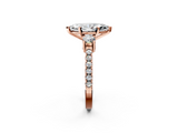 Rose gold Marquise Cut Three-Stone Diamond Pavé Band with Prong Setting_64